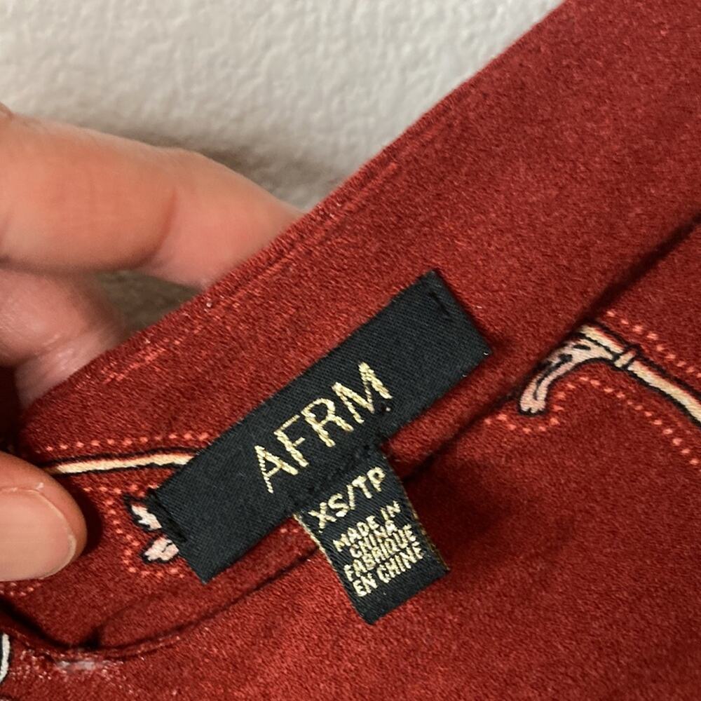 AFRM Red Paisley Boho Ruffle Bottom Dress Size XS - Picture 8 of 9